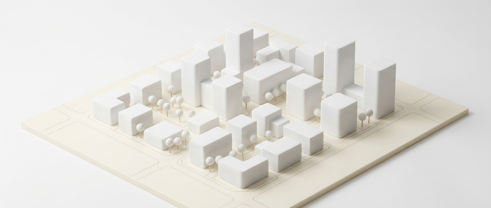3D massing model before AI rendering